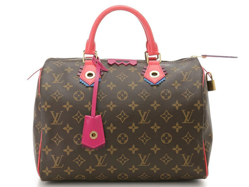 LOUIS VUITTON Speedy Handbag Monogram Flamingo